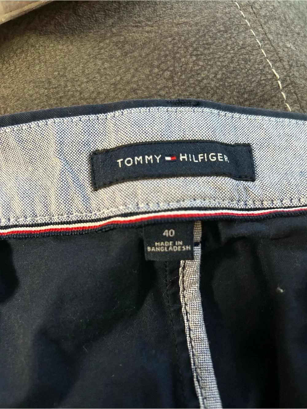Tommy Hilfiger Navy Shorts with Red & White Side Stripes